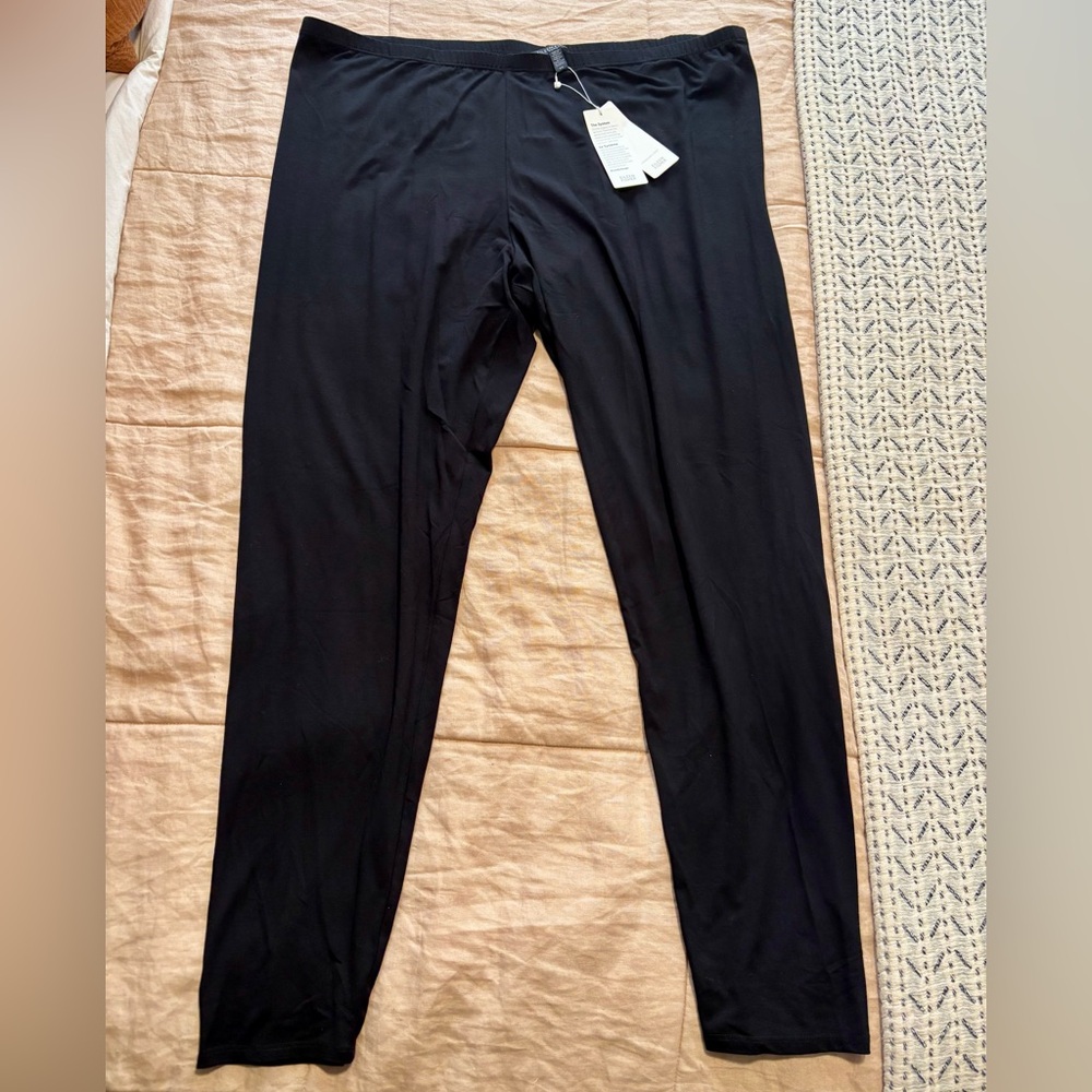 The System Viscose Jersey Ankle Leggings | Eileen Fisher | Black | 3X | NWT